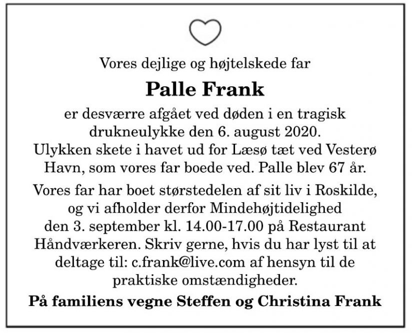 Minde for Palle Frank